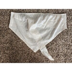 Shein Curve Unity Satin Jacquard Tie Back Crop Top Women's  Size 2XL Cream‎